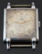 Tudor Art Deco style gentleman's wristwatch with inset subsidiary seconds dial, gold hands and