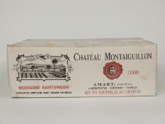 Box of 12 bottles of  Chateau Montaiguillon, Montagne Saint Emilion 2000, 750ml, 13% vol