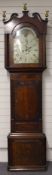 Georgian eight day longcase clock, the painted Roman dial showing moon phase above, signed Edward