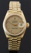 Rolex Oyster Perpetual Datejust 18ct gold ladies wristwatch ref. 69178 with date aperture,