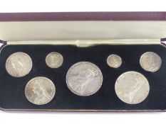 Victorian jubilee specimen set comprising seven coins from crown to threepence, in original case
