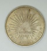 Mexican silver Peso 1898, restruck in 1949 for the Chinese Nationalist Government, M and small 'o'