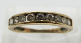 A 9ct gold ring set with cubic zirconia