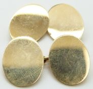 A pair of 9ct gold cufflinks in original for Mallory & Son, Bath, 4.3g