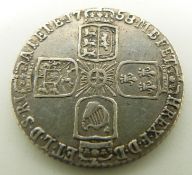 1757 George II sixpence, older head, plain angles reverse, VF