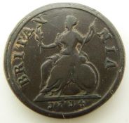 1714 Queen Anne farthing, F