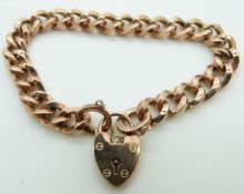 A 9ct rose gold curb link bracelet, 14.2g