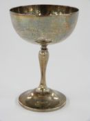 George V hallmarked silver goblet, Birmingham 1927 maker Alexander Clark & Co Ltd, height 12cm,