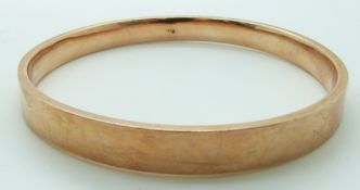 A 9ct rose gold flapper bangle,15g