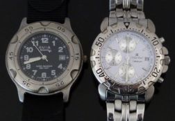 Two gentleman's wristwatches one Oscar Emil Caesium chronograph ref. 1119G with date aperture,