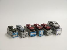 Six Conrad 1:35 and 1:43 scale diecast model cars, all in original boxes