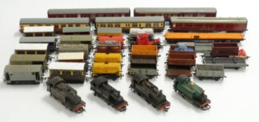 Thirty-seven Hornby Dublo and similar 00 gauge locomotives, coaches, wagons and tankers