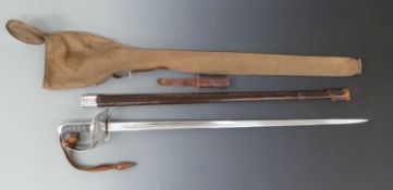 British Army 1897 pattern officers sword with pierced guard and Royal cypher, fishskin and wire