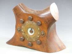 WWI Royal Flying Corps carved propeller boss stamped White Allom & Co DG4250/Rolls Royce Engine,