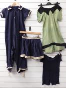 Three Victorian bathing suits