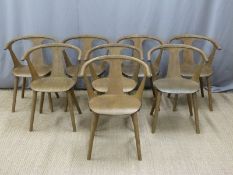 Set of eight modern designer armchairs