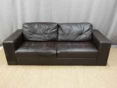 Modern leather style two seat sofa, L207cm