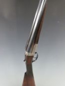 Webley 12 bore side by side shotgun with engraved lock, underside, trigger guard, top plate and