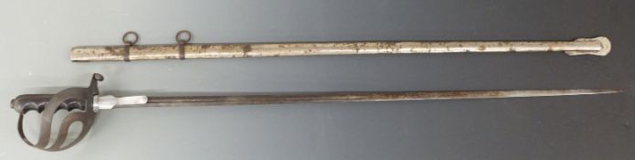 Italian 1888 Pattern sword with 88cm decorated blade with scabbard.