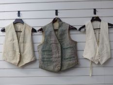 Three Edwardian gentleman's waistcoats