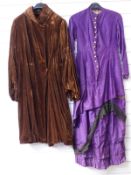 Victorian purple dress and Victorian brown velvet coat