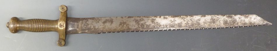 Fresh / German short sword with saw backed 52cm blade.