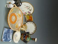 A collection of ceramics to include Poole, Portmeirion, Art Deco Grays Pottery jug in Golden Webb