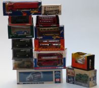 Fifteen Corgi diecast model vehicles including World War II, Legends of Speed, The Canadian