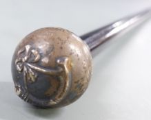 WWI British Army Oxfordshire / Buckinghamshire Light Infantry silver mounted swagger stick