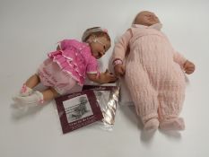 Two The Ashton-Drake Galleries dolls Crawl for the Cause, 40cm tall and Welcome Home, Baby Emily,