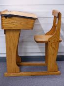 Oak or similar student's desk or school