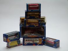 Thirteen Corgi and Creative Masters diecast model buses and bus sets including Great Britain