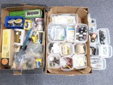A large collection of 00 gauge model railway parts, kits and accessories including white metal kits,