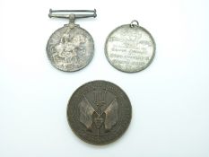 British Army WWI War Medal named to Captain A Adams together with King George V & Queen Mary