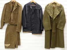 British Army 1951 pattern trench coat with coat of arms buttons together with a 1963 pattern