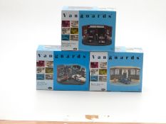 Three Vanguards 1:43 scale limited edition diecast model police car diorama sets Rover 2000 and