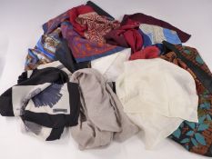 A quantity of scarves including silk,