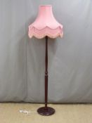Standard lamp with pink shade