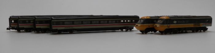 Graham Farish N gauge BR Inter-City 125 train comprising two locomotives and four coaches
