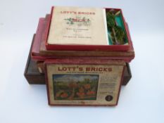 Six Lott's Blocks and Richters building blocks construction sets, all in original boxes