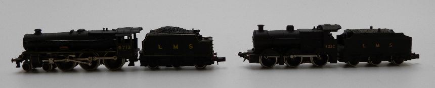 Two N gauge locomotives Graham Farish LMS 0-6-0 4232 and PECO LMS 4-6-0 Jubilee Class Renown