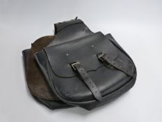 South American western style leather saddle bag with embossed decoration and impressed 'Shiloh’