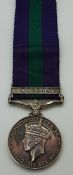 George VI British Army General Service Medal with Malaya clasp named to 19046729 Pvt A E Blakey K.