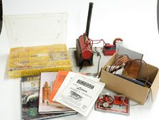 Scratch built single cylinder live steam plant on wooden base with gas fired boiler, Wilseco or