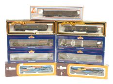 Nine Bachmann, Lima and Mainline 00 gauge wagons including two pairs of weathered Intermodal Flats