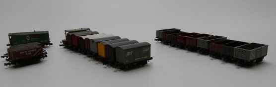 Twenty-three Graham Farish and Lima N gauge wagons and vans