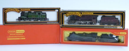 Four 00 gauge locomotives two Mainline LMS 4-6-0 Leander 5690 and LNER 0-6-2T Class NZ 9522 54154
