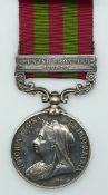 Victorian British Army Indian Medal with Punjab Frontier 1897-98 clasp named to 5361 Pvt. J. Dunn