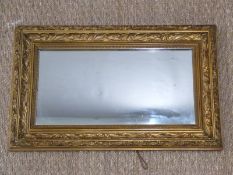 A 19thC or early 20thC gilt framed mirror, 55 x36cm