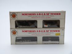Two Bachmann N gauge American 4-8-4 Northern locomotives with 52 tenders Santa Fe 3780 51-580-OZ and